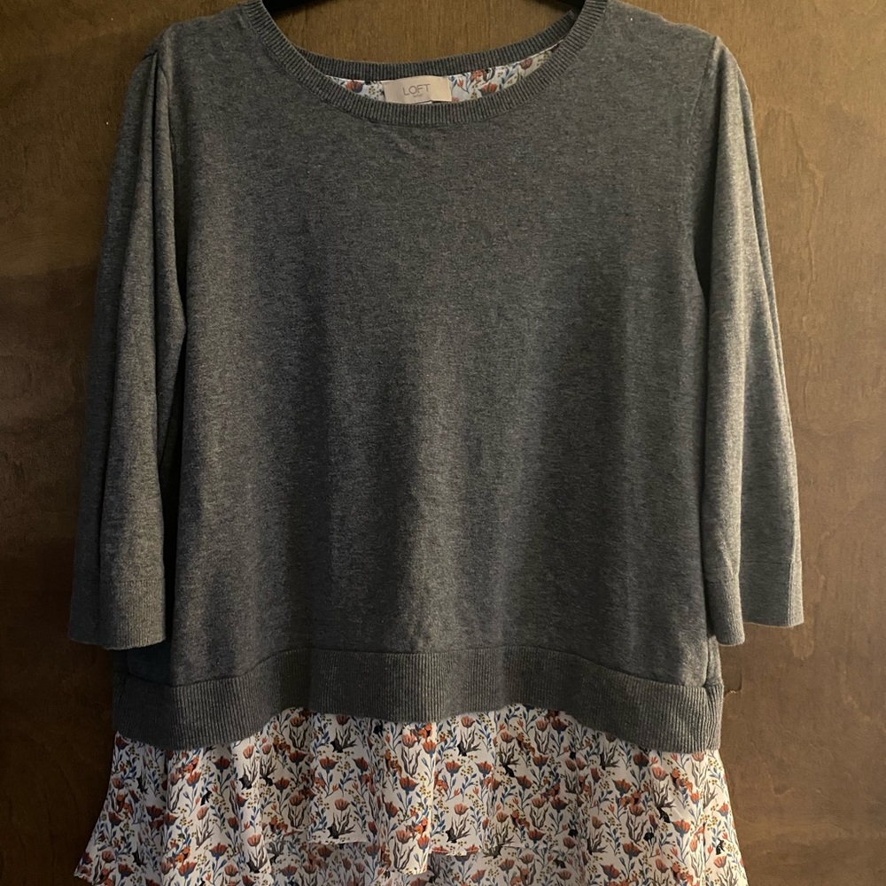 Loft Sweater w/ Floral Underlay